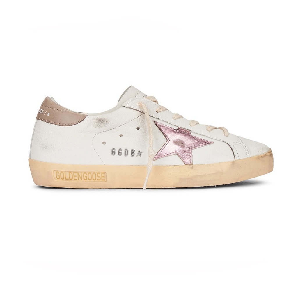 Golden Goose Super Star Sneakers with Pink Star, 38